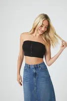 Women's Sweater-Knit Cropped Tube Top