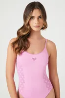 Women's Seamless Heart Lingerie Bodysuit Small