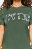 Women's New York Short-Sleeve Graphic T-Shirt in Green, XL