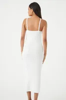 Women's Bodycon Ribbed Sweater Dress White/White