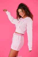 Women's Barbie Cropped Zip-Up Hoodie