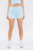 Women's Seamless Dolphin Ringer Shorts in Blue/White, M/L