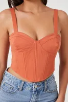 Women's Bustier Sweetheart Crop Top in Rust Medium