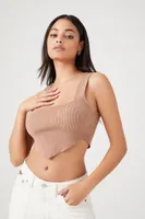 Women's Ribbed Sweater-Knit Crop Top