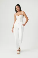 Women's Slim-Fit High-Rise Trouser Pants in White, XL