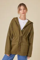 Women's Hooded Uniform Utility Jacket in Olive Small