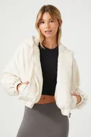 Women's Faux Fur Hooded Bomber Jacket in White Medium