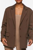 Women's Peak Lapel Single-Breasted Blazer in Dark Brown Small