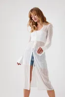 Women's Sheer Lace Tunic in White, XS