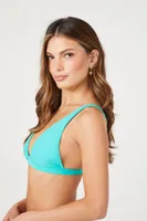 Women's Triangle Bikini Top in Turquoise Small