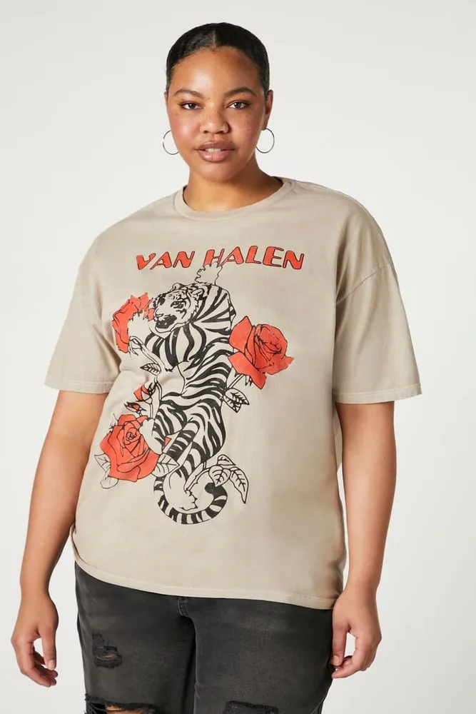 Women's Van Halen Graphic T-Shirt in Tan, 2X