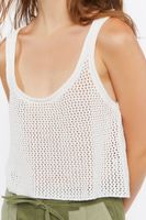 Women's Sheer Crochet Tank Top in Vanilla Medium