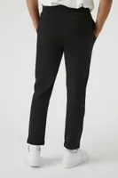 Men Slim-Fit Drawstring Pants in Black Large