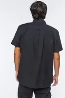 Men Pocket Button-Front Shirt in Black Small