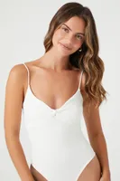 Women's Seamless Cami Lingerie Bodysuit in Vanilla Medium