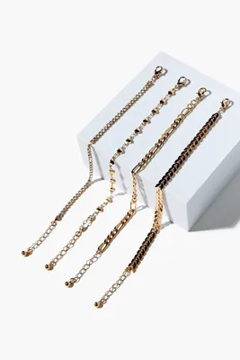 Women's Assorted Chain Bracelet Set in Gold