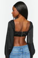 Women's Draped Satin Crop Top