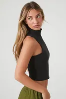 Women's Cropped Turtleneck Tank Top