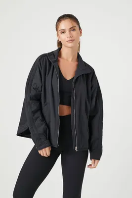 Women's Active Quilted Zip-Up Jacket in Black Medium
