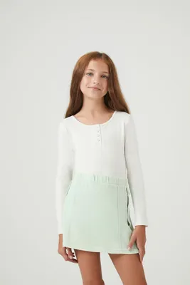 Girls French Terry A-Line Skirt (Kids) Mint,