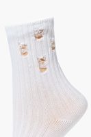 Distressed Crew Socks in White