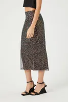 Women's Sequin Straight Midi Skirt in Black, XS