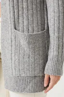 Women's Open-Front Cardigan Sweater in Grey Large