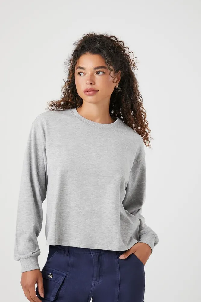 Stretch-cotton jersey top - Light Heather Gray