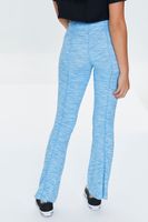 Women's Ribbed Knit Space-Dye Pants in Blue Small