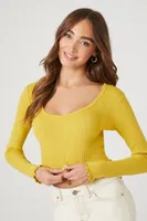 Women's Lettuce-Edge Crop Top in Maize Large