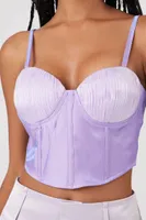 Women's Organza Cropped Bustier Cami in Lavender Small