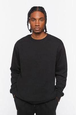 Men Fleece Crew Sweatshirt in Black Medium