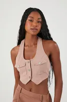 Women's Twill Cropped Vest