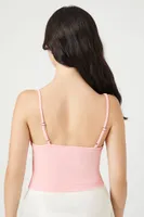 Women's Angel Faux Fur-Trim Cami Top in Pink Medium