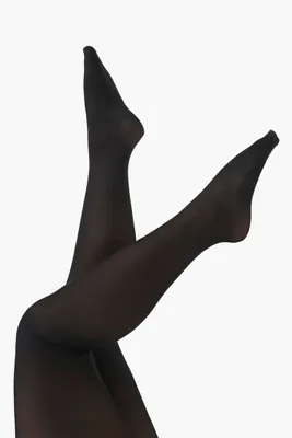 Semi-Sheer Nylon Tights in Black