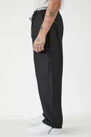 Men Slim-Fit Drawstring Pants in Black, XXL