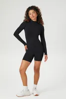 Women's Seamless Mock Neck Romper Small