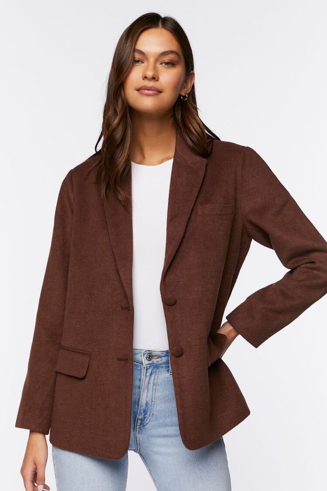 Women's Peak Lapel Blazer in Brown Small