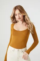 Women's Seamless Long-Sleeve Bodysuit in Cigar Medium