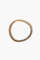 Women's Faux Gem Box Chain Bracelet in Gold/Clear