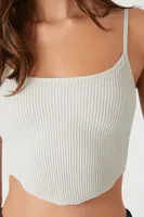 Women's Sweater-Knit Cropped Cami in Khaki Medium