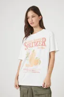 Women's Minty Lemon Spritzer Graphic T-Shirt in White, S/M