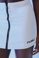 Women's FUBU Graphic Mini Skirt in White/Black Medium