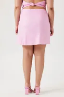 Women's Straight Mini Skirt in Dawn Pink, 0X