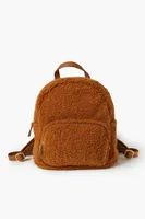 Women's Faux Shearling Backpack in Brown