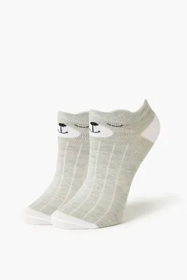 Sleeping Bear Ankle Socks in Grey