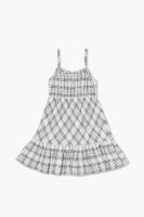 Girls Plaid Cami Dress (Kids) in Cream, 13/14