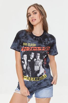 Women's The Clash Graphic Tie-Dye T-Shirt Black,