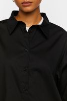 Women's Oversized Poplin Shirt in Black Medium