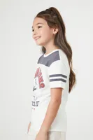 Girls Mickey Mouse Varsity T-Shirt (Kids) in White, 9/10